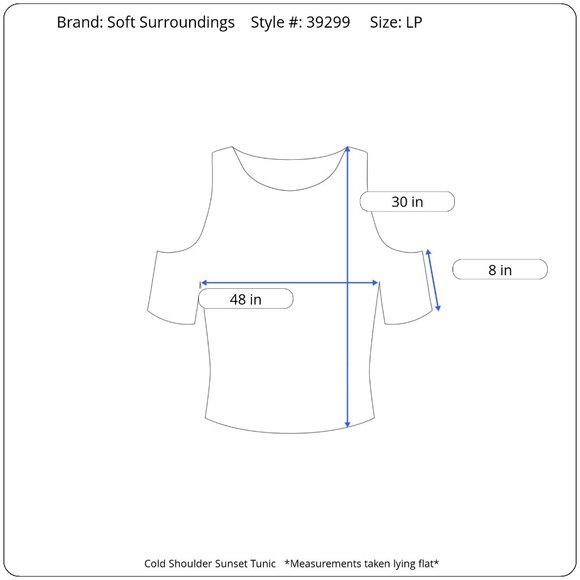 NWOT Soft Surroundings Striped Cold Shoulder Sunset Tunic Women's Large Petite - Picture 11 of 11